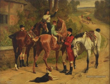 chasseurs au départ de Samuel Edmund Waller chasse de genre Peinture à l'huile